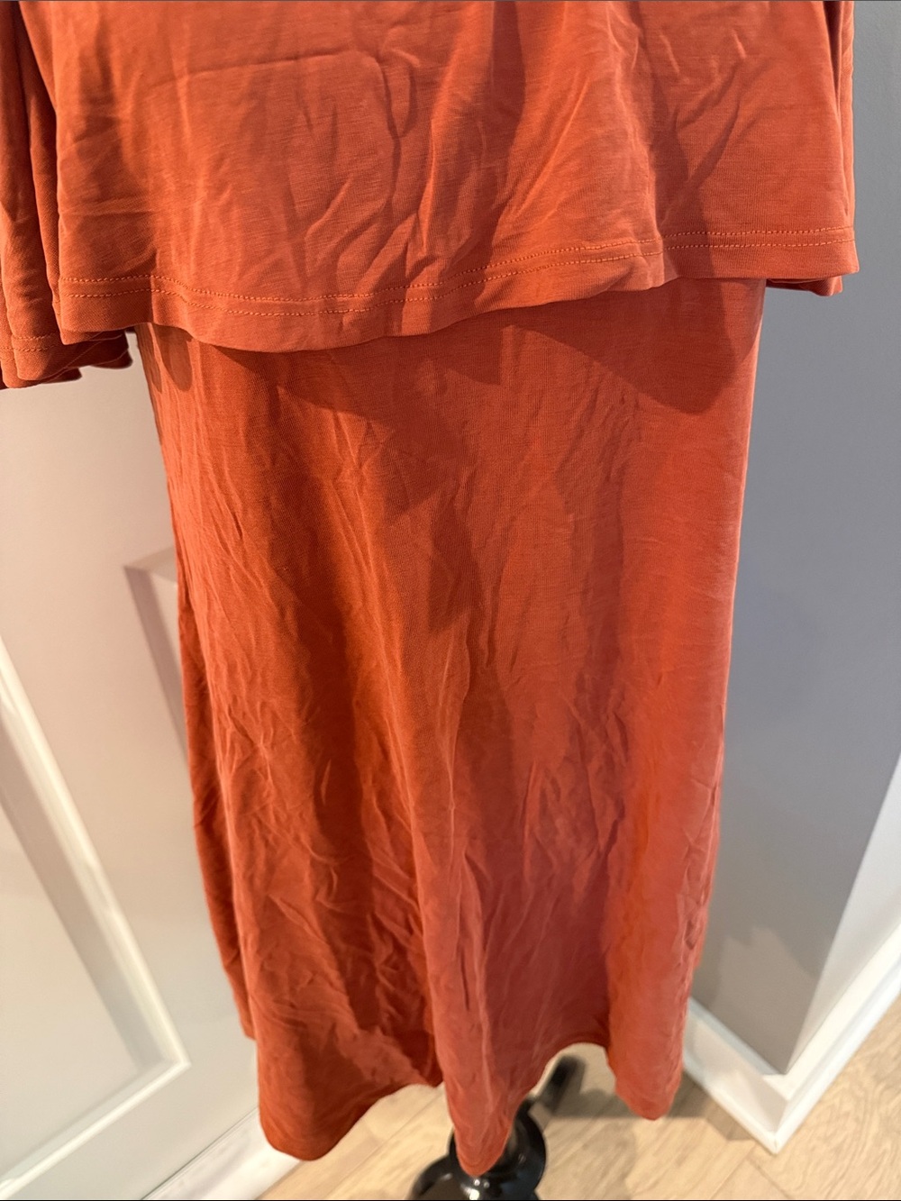bp Off-Shoulder Ruffle Dress in Rust - Picture 5 of 6